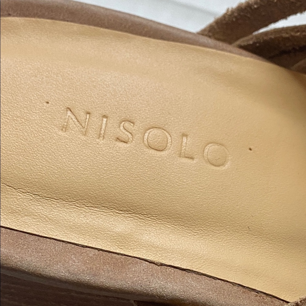 Nisolo All-Day Woven Heeled Mule In Almond - Picture 10 of 12